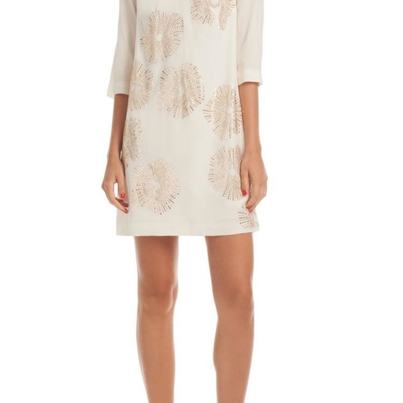Trina Turk Glitterati gold Embellished Dress Size 2 - Picture 2 of 7